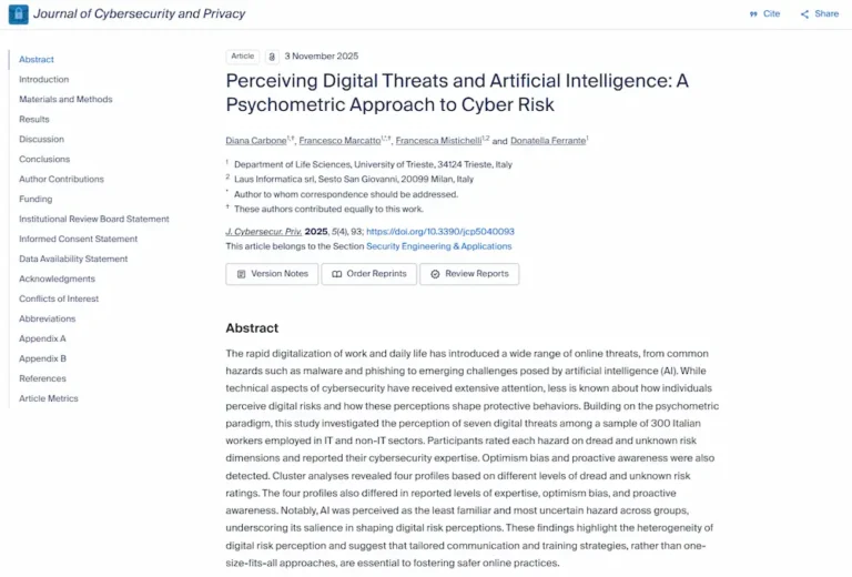 Laus Informatica -Unitrieste studio scientifico cybersecurity